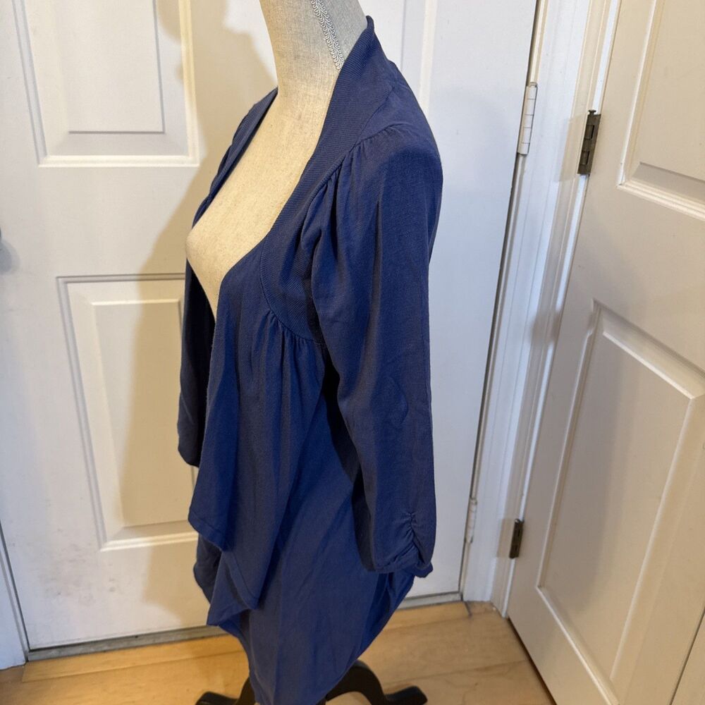 BLUE CARDI Cable And Gauge Size S Rayon Blend Longsleeved Cardigan - Picture 2 of 8